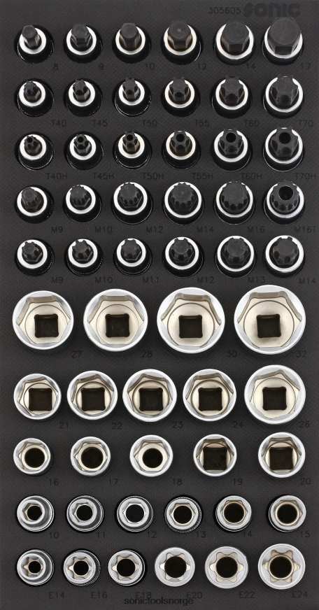 pålitelig bitssokkelsett 1/2" sfs 1/3 56-stk Sonic DH6XR216