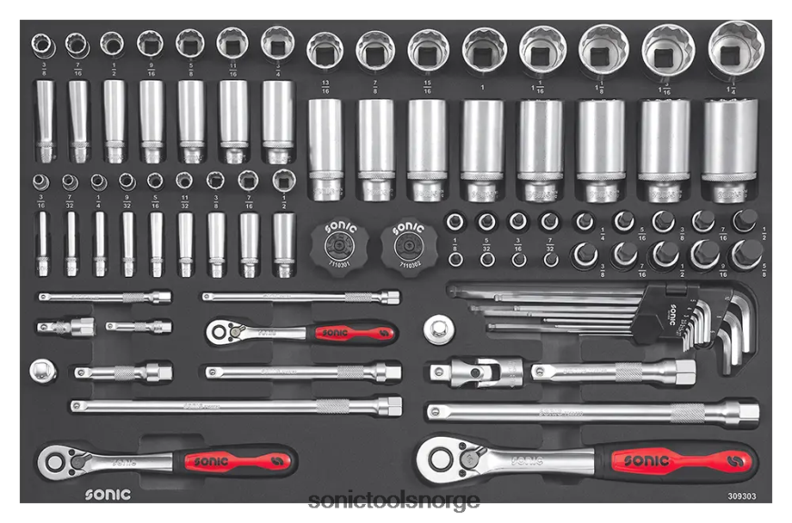 klassisk eva 93pc 12pt.1/4"&3/8"&1/2" sett (sae) Sonic DH6XR864