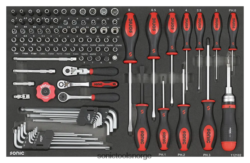 klassisk kombinasjonssett 1/4" sfs 121-stk Sonic DH6XR848