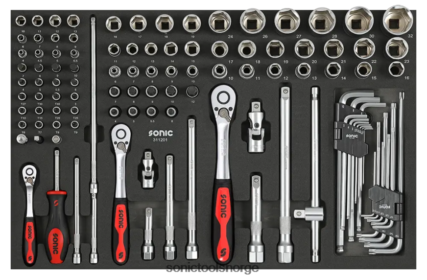 pålitelig bitsokkelsett 1/4" 3/8" & 1/2" sfs 112-stk Sonic DH6XR224