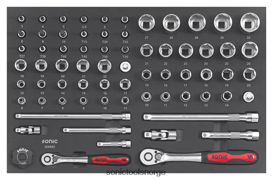 praktisk eva 69pc 3/8"&1/2" sett Sonic DH6XR861