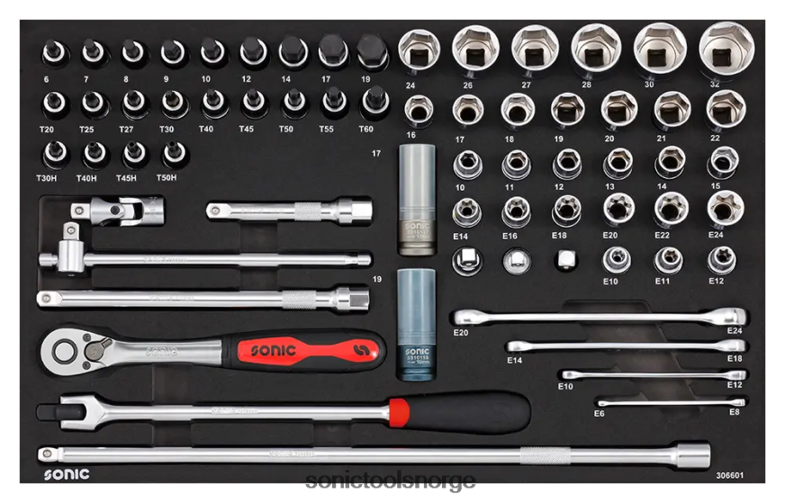 praktisk kombinasjonssett 1/2" sfs 66-stk Sonic DH6XR841