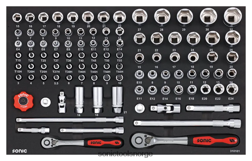 praktisk kombinasjonssett 3/8" & 1/2" sfs 101-stk Sonic DH6XR849