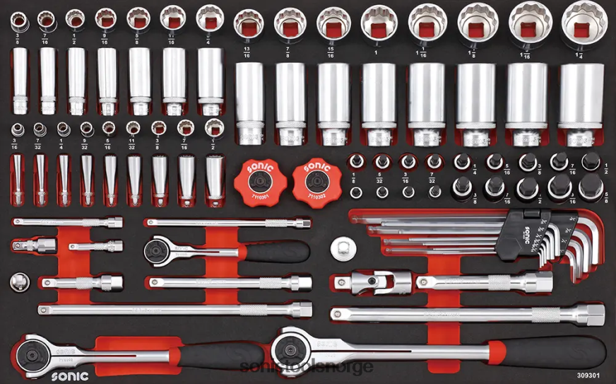 praktisk stikkontaktsett (sae) 12pt. 1/4" 3/8" 1/2" sfs 93-stk Sonic DH6XR889