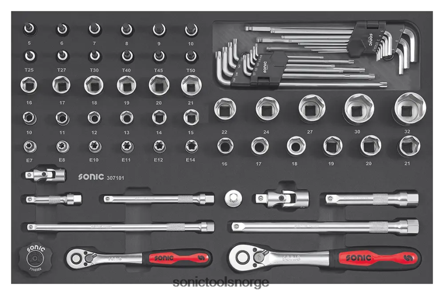 siste eva 71pc 3/8" & 1/2" kombinasjonssett Sonic DH6XR863