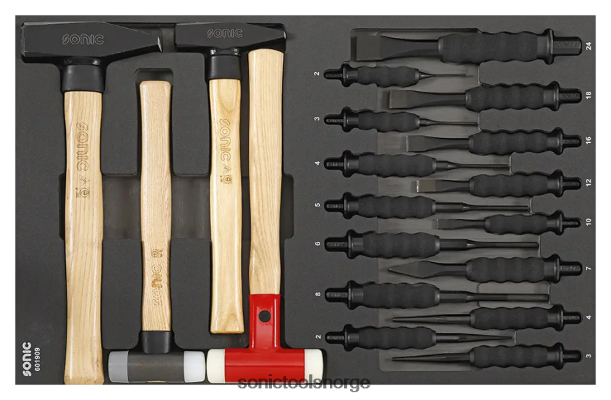 siste meisel- og hammersett sfs 19 stk (heavy duty) Sonic DH6XR229
