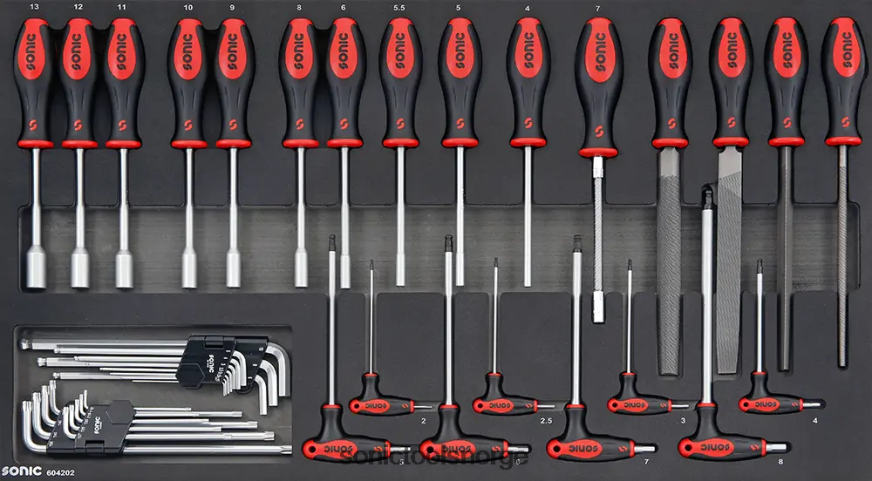 klassisk sekskantmutter og nøkkelgrepsett sfs 42-stk Sonic DH6XR250