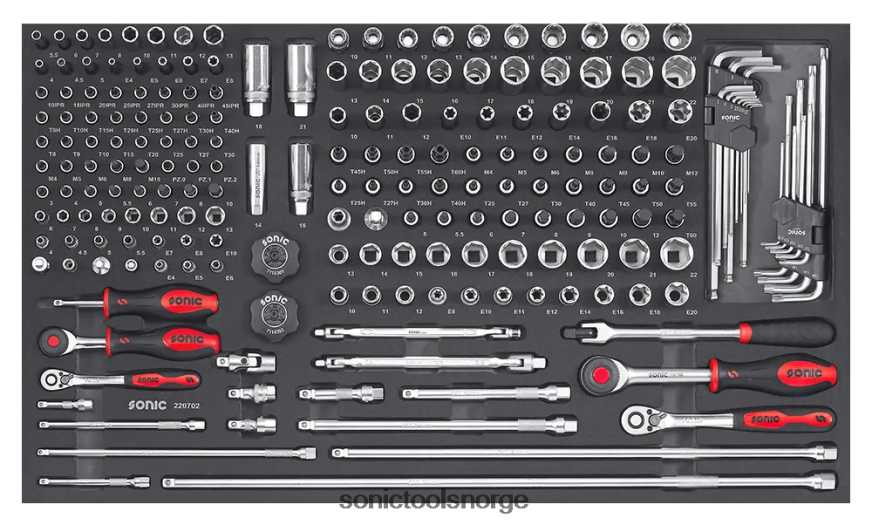 pålitelig ejumbo 207pc 1/4 & 3/8 kombinasjonssett Sonic DH6XR244