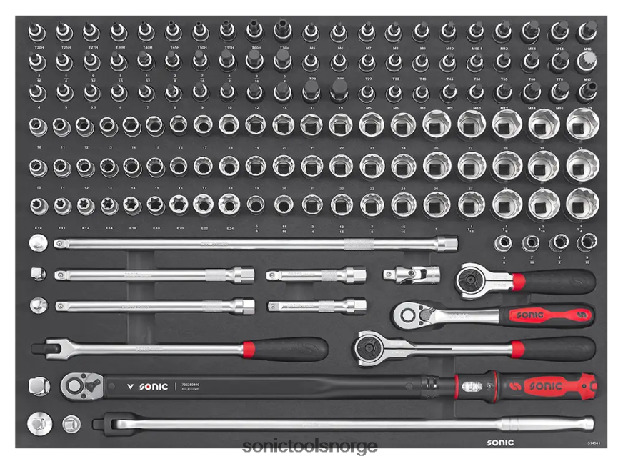 pålitelig 145 stk 1/2" kombinasjonssett Sonic DH6XR252
