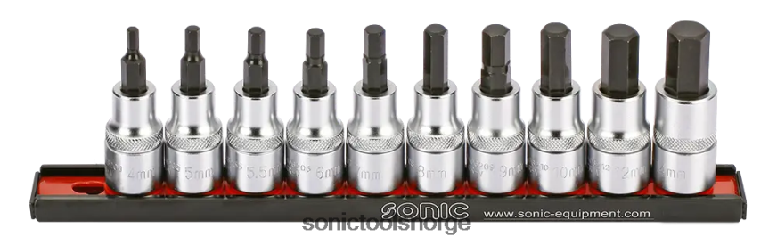 siste bits socket sekskantsett på skinne 1/2" 10-stk Sonic DH6XR365