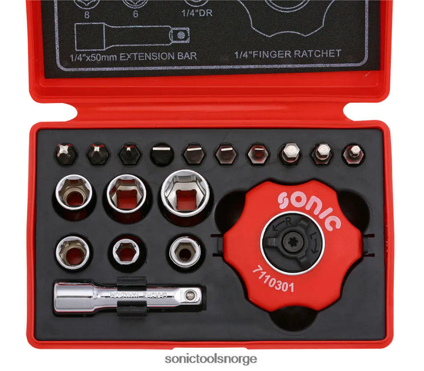 klassisk skive skrallesett 1/4" 19-stk Sonic DH6XR330
