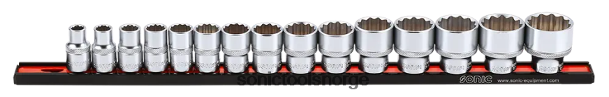 praktisk stikkontaktsett (sae) på skinne 1/2" 15-stk Sonic DH6XR941