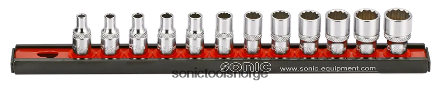 siste stikkontaktsett 1/4" 12 pt. på skinne 12stk Sonic DH6XR943