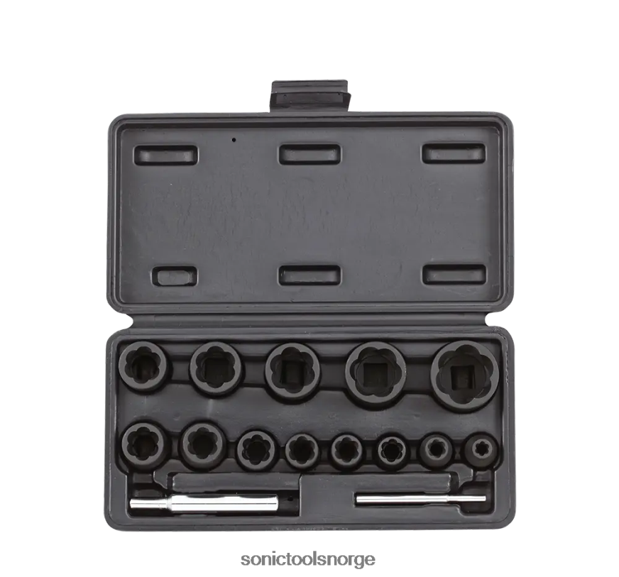 klassisk spiralsokkelsett 1/4"& 1/2" 15-stk. Sonic DH6XR698